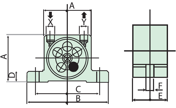 dimension pneumatic turbine vibrator