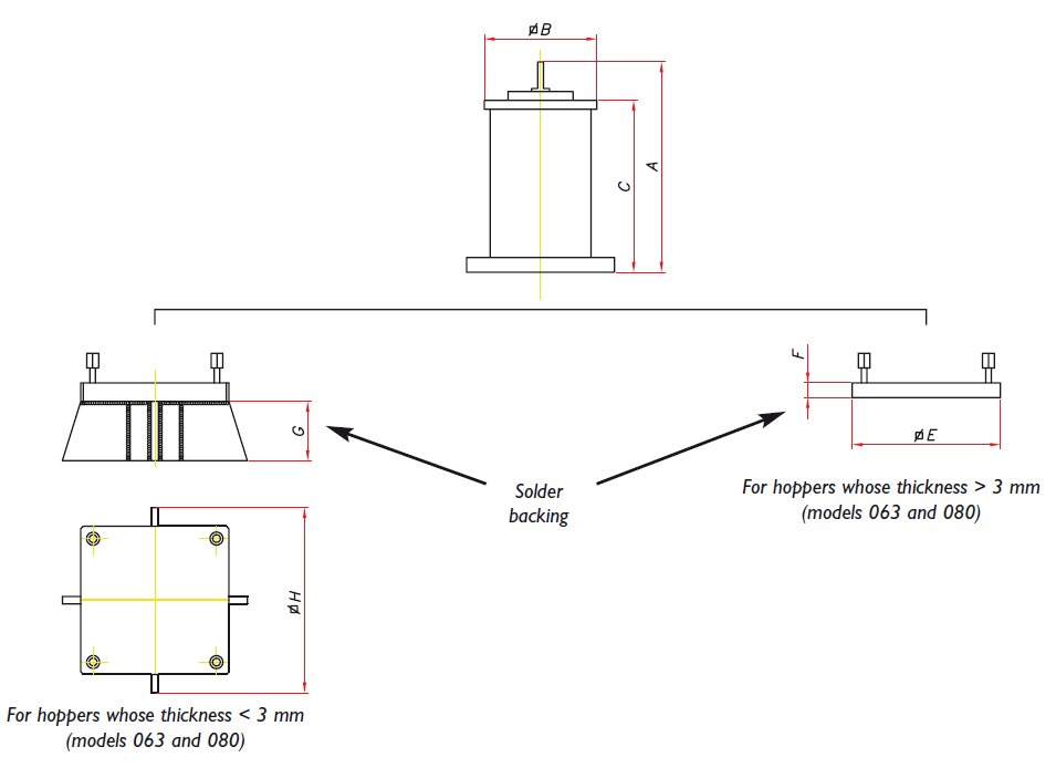 dimensions pneumatic hammers