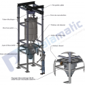 drawing mini fibc discharging unit loading with electric hoist 125