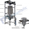 drawing mini fibc discharging unit loading with electric hoist 150