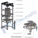 drawing mini fibc discharging unit loading with electric hoist massage valve 150