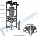 drawing mini fibc discharging unit loading with electric hoist valve 125