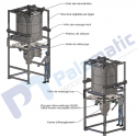 drawing mini fibc discharging unit loading with forklift 150