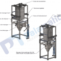 drawing mini fibc discharging unit loading with forklift massage 125