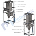 drawing mini fibc discharging unit loading with forklift massage valve 125