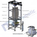 drawing mini fibc sack discharging unit loading with electric hoist 150