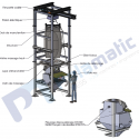 drawing mini fibc sack discharging unit loading with electric hoist massage 125