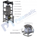 drawing mini fibc sack discharging unit loading with electric hoist massage valve 150