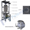 drawing mini fibc sack discharging unit loading with electric hoist valve 125