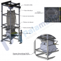 drawing mini fibc sack discharging unit loading with electric hoist valve 150