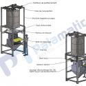 drawing mini fibc sack discharging unit loading with forklift 125