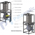 drawing mini fibc sack discharging unit loading with forklift 150