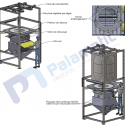 drawing mini fibc sack discharging unit loading with forklift valve 150