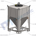 mini drawing steel container IBC 1500