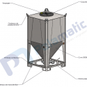 mini drawing steel container IBC 2000