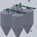 screw conveyors feeding silos